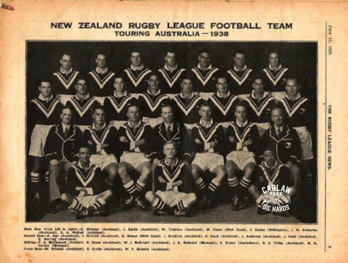 New Zealand Rugby League Team Tour Aus 1938